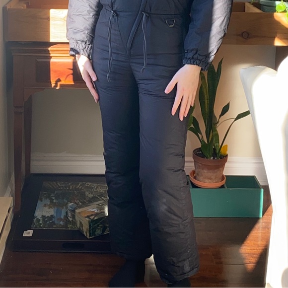 Pedsport/Pedigree Vintage Down Ski/Snowboard Black One-Piece Snow Jumpsuit - Picture 9 of 11